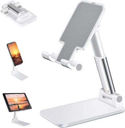 Multi Angle Adjustable and Foldable Mobile Phone Tabletop Stand, Anti Slip and Scratch Resistant, Compatible for Samsung Galaxy, MI, Vivo, iPhone, Oppo and All Mobile Phones