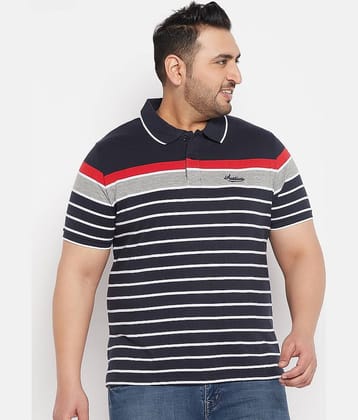 AUSTIVO Pack of 1 Cotton Blend Regular Fit Striped Half Sleeves Men's Polo T Shirt ( Multicolor )