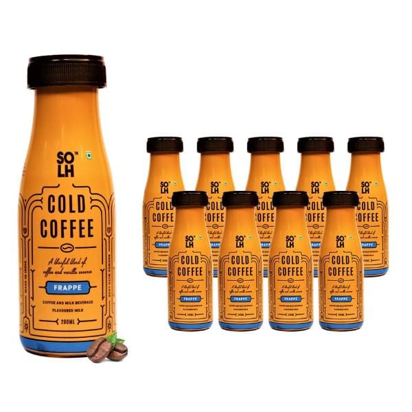 SOLH Frappe Cold Coffee Smooth, Creamy & Intense Bottle 200 Ml (Pack of 10)