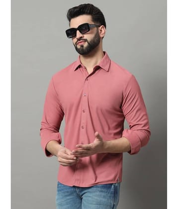 renuovo Polyester Regular Fit Solids Full Sleeves Men's Casual Shirt - Pink ( Pack of 1 )