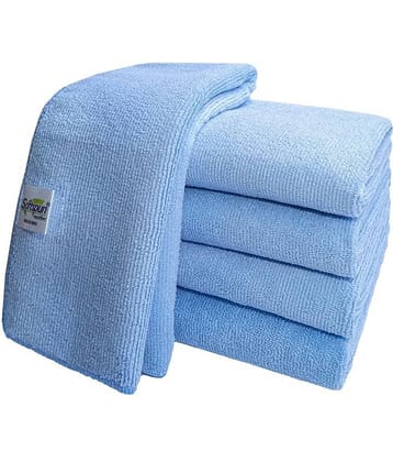 SOFTSPUN Microfiber Cleaning Cloths, 2pcs 40x40cms 340GSM Sky Blue! Highly Absorbent, Lint and Streak Free, Multi -Purpose Wash Cloth for Kitchen, Car, Window, Stainless Steel, silverware.