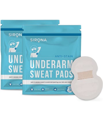 Sirona Disposable Underarm Sweat Pads for Men and Women - 24 Pads (Pack of 2) | Prevents Stains, Absorbs Sweat & Unpleasant Odour