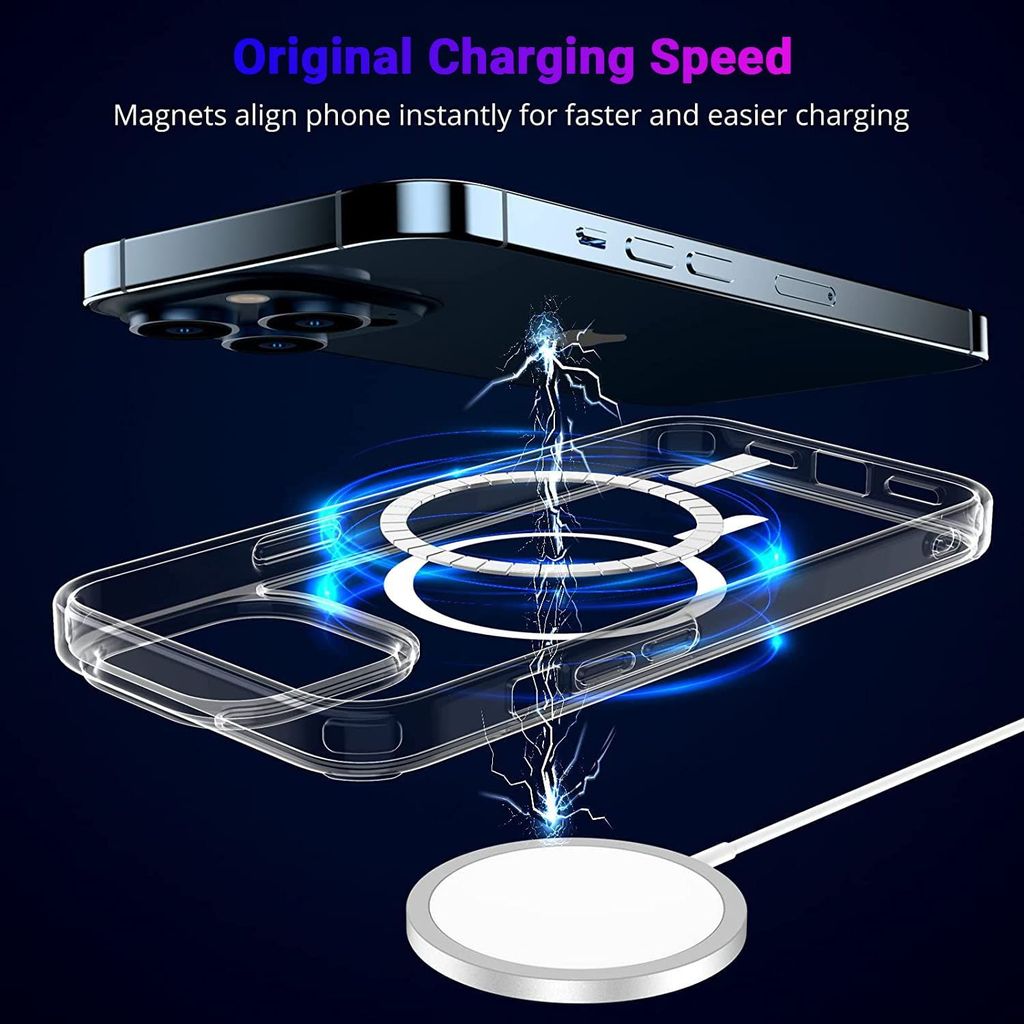 LIRAMARK Magnetic Protective Clear Case Compatible with Magsafe for Apple iPhone 14 Pro (6.1 inch) (Transparent)