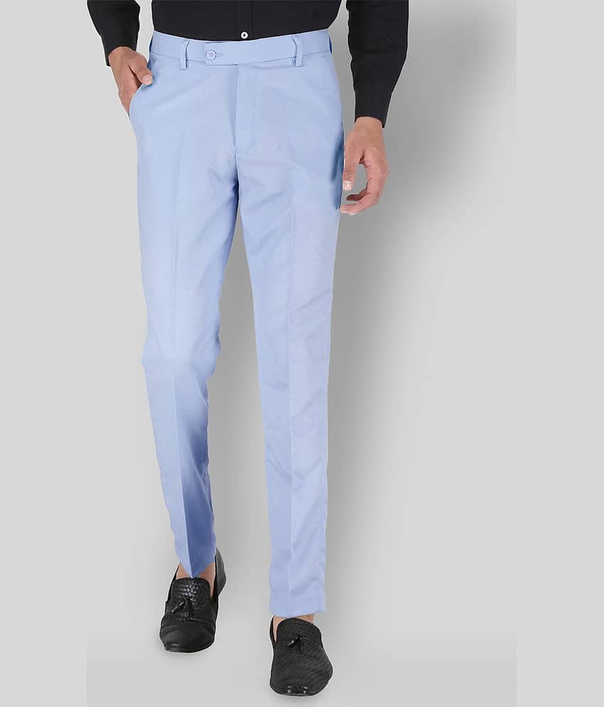 Playerz - Blue Polycotton Slim - Fit Men's Trousers ( Pack of 1 )