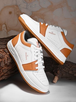 Woakers Orange synthetic leather Lace up Causal ShoesforMen