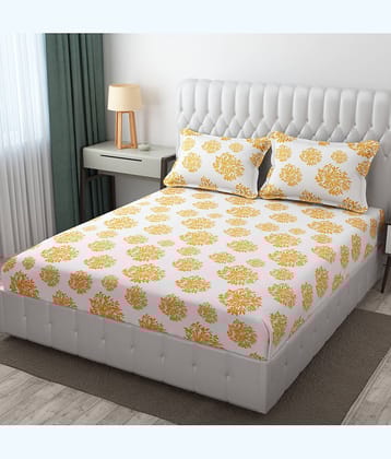 Apala Microfiber 1 Double King Bedsheet with 2 Pillow Covers ( White )