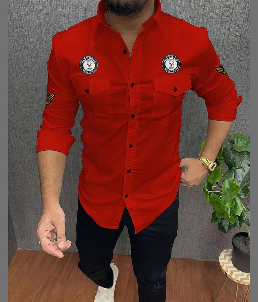 Blue dove Cotton Blend Regular Fit Solids Full Sleeves Men's Casual Shirt - Light Blue ( Pack of 1 )