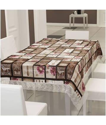 Printed PVC 6 Seater Rectangle Table Cover ( 228 x 152 ) cm Pack of 1 Multicolor