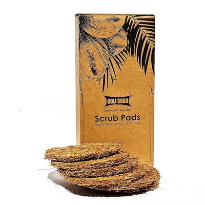 Goli Soda Natural Coconut Coir Dishwashing Scrub Pads (Pack of 6)