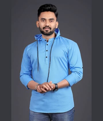 Nofilter 100% Cotton Regular Fit Dyed Full Sleeves Men's Casual Shirt - Light Blue ( Pack of 1 )