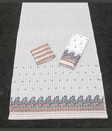 KALIPATRA Cotton Solid Mekhela Chador With Unstitched Blouse Piece ( Blue )