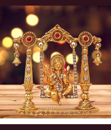 SCrazeHub Brass Ganesha Idol x cms