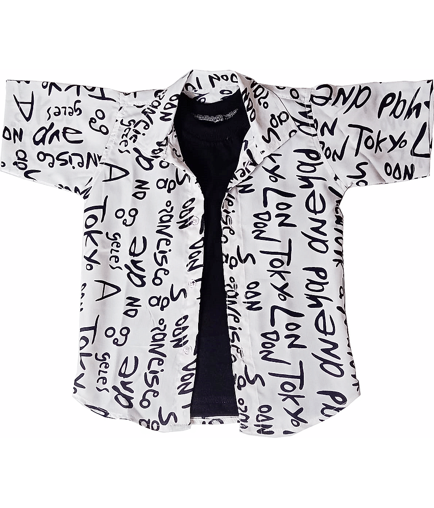 harshvardhanmart.com Pack of 1 Boys Cotton Blend Shirt ( White )