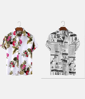 Qlonz store Elastane Regular Fit Solids Half Sleeves Men's Casual Shirt - Multi ( Pack of 2 )