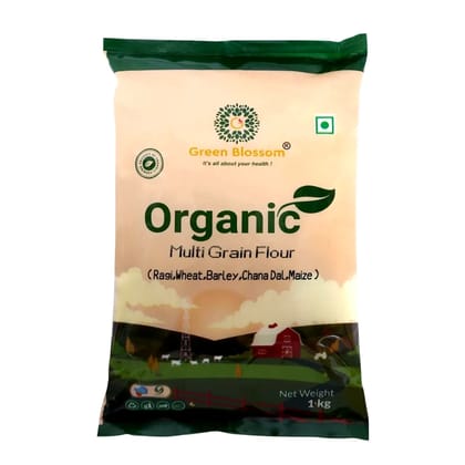 Organic Multi Grain Flour - 1 Kg (Pack of 1) I Green Blossom (Weight - 1kg) by green blossom agritech ventures private limited
