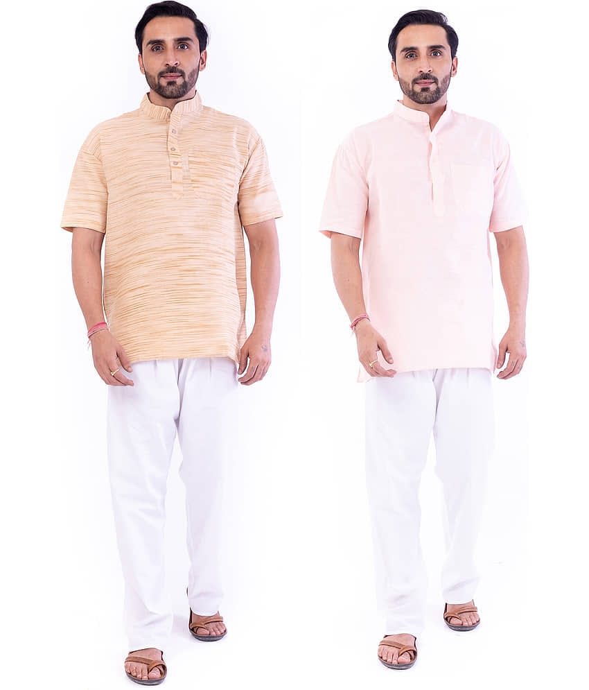 DESHBANDHU DBK - Muticolor Cotton Men's Regular Kurta ( Pack of 2 )