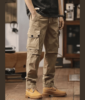 Shelony Khaki Cotton Men's Joggers ( Pack of 1 )