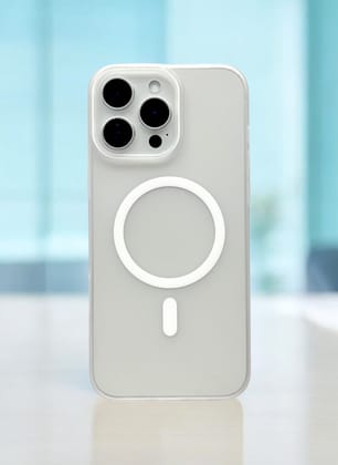 White Ring Clear Case with Anti Yellow Protection for iPhone 16 Pro Max