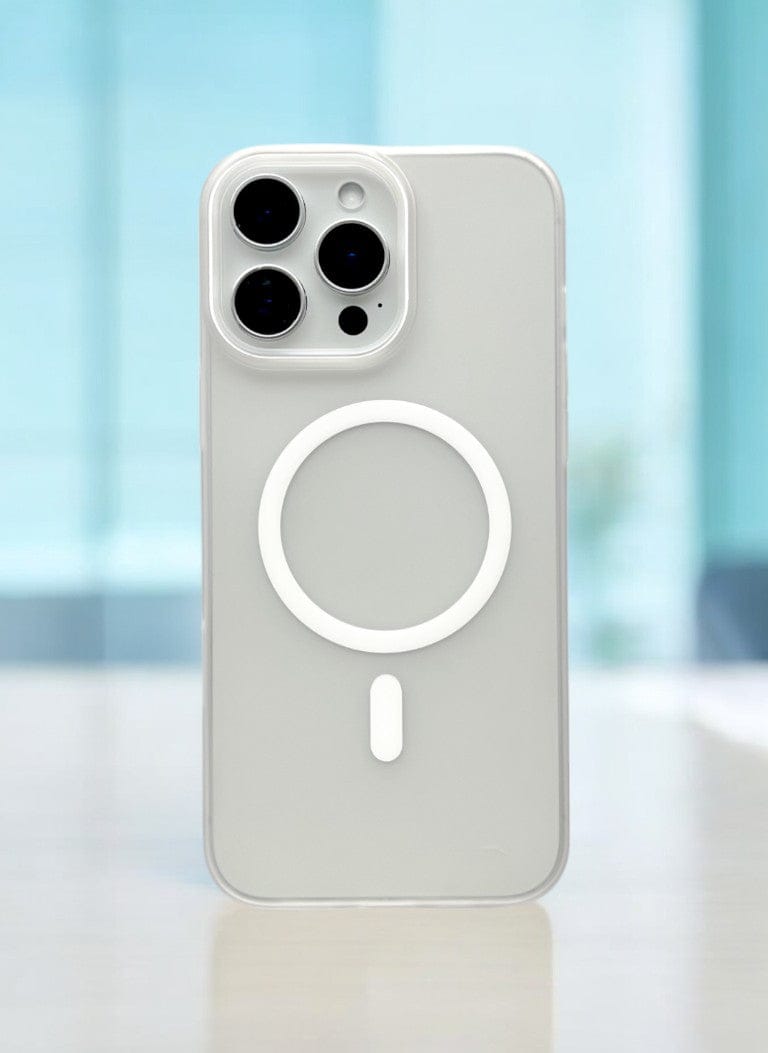 White Ring Clear Case with Anti Yellow Protection for iPhone 15 Pro