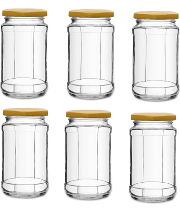 CROCO JAR - Glass Gold Spice Container ( Set of 6 - 450 )