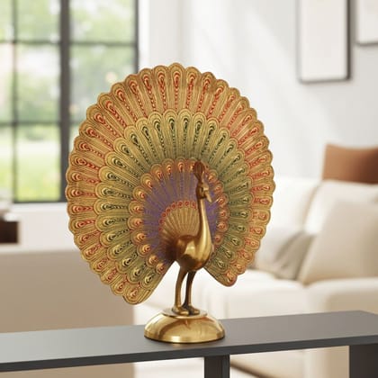 Brass Handicraft Showpiece Peacock Statue (FMAS375 A)