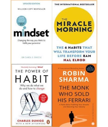 Mindset + Miracle Morning + The Power of Habit+ The Monk Who Sold His......