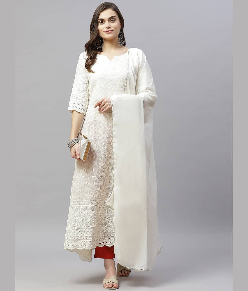 miravan - Beige Cotton Women's Anarkali Kurti ( Pack of 1 )