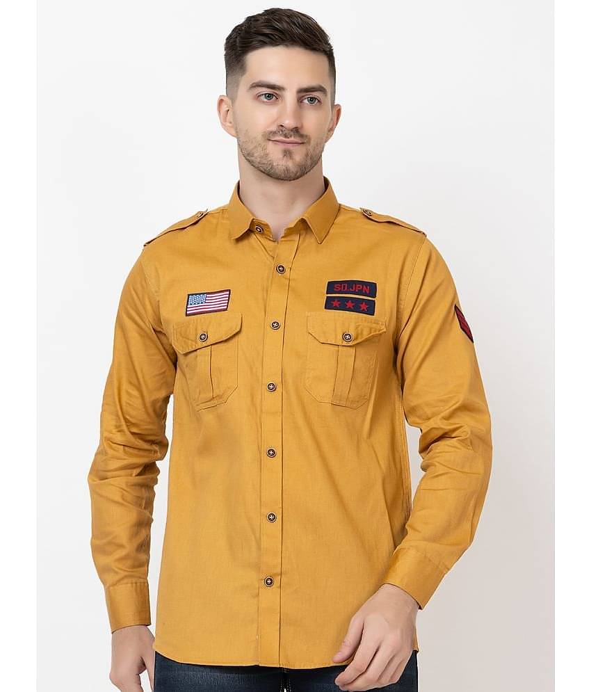 FREKMAN 100% Cotton Regular Fit Solids Full Sleeves Men's Casual Shirt - Camel ( Pack of 1 )