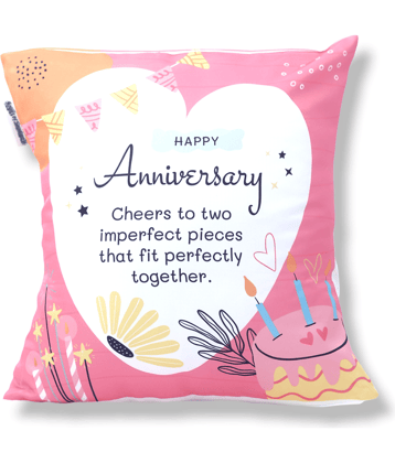 Ros - Peach Polyester Gifting Printed Cushion