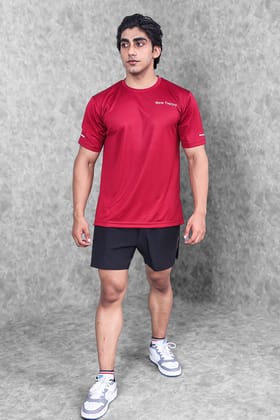 Basic Dry-Fit T-shirt- Red-S