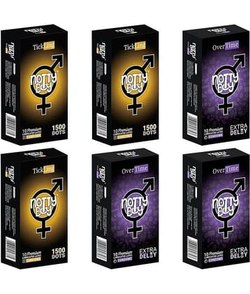 NottyBoy Long Time And 1500 Extra Dots Condoms For Men - 80 Units