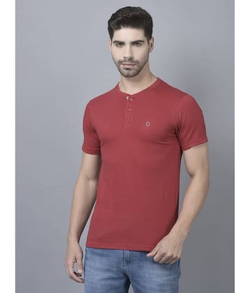 Dollar Cotton Blend Regular Fit Solid Half Sleeves Men's T-Shirt - Red ( Pack of 1 )