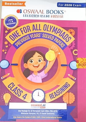 Oswaal One For All Olympiads Previous year paper Reasoning class 4 Exam 12 August 2026