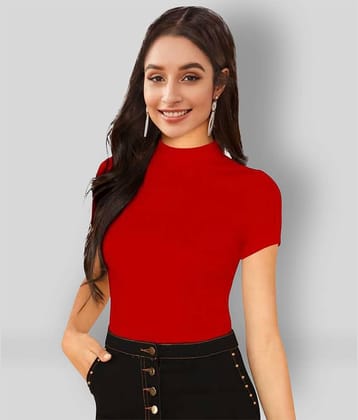 Dream Beauty Fashion Women's Cotton Blend Regular Top ( Red )