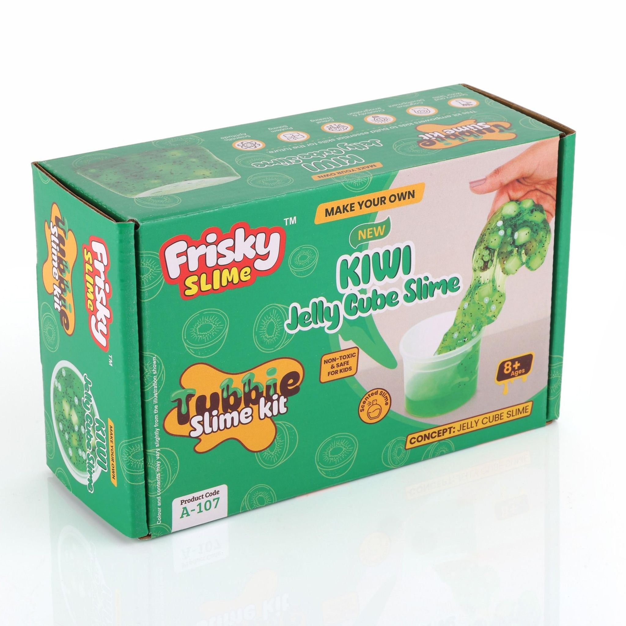 Frisky Slime DIY Kiwi Jelly Cube Slime Kit for Kids