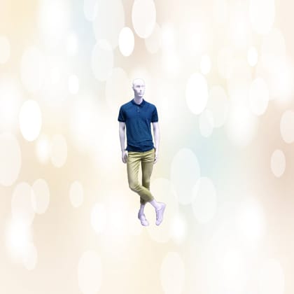 Men's Printed Polo Shirt and Chino Jeans Set (Blue, Beige) | Casual Everyday Outfit | Smart Casual