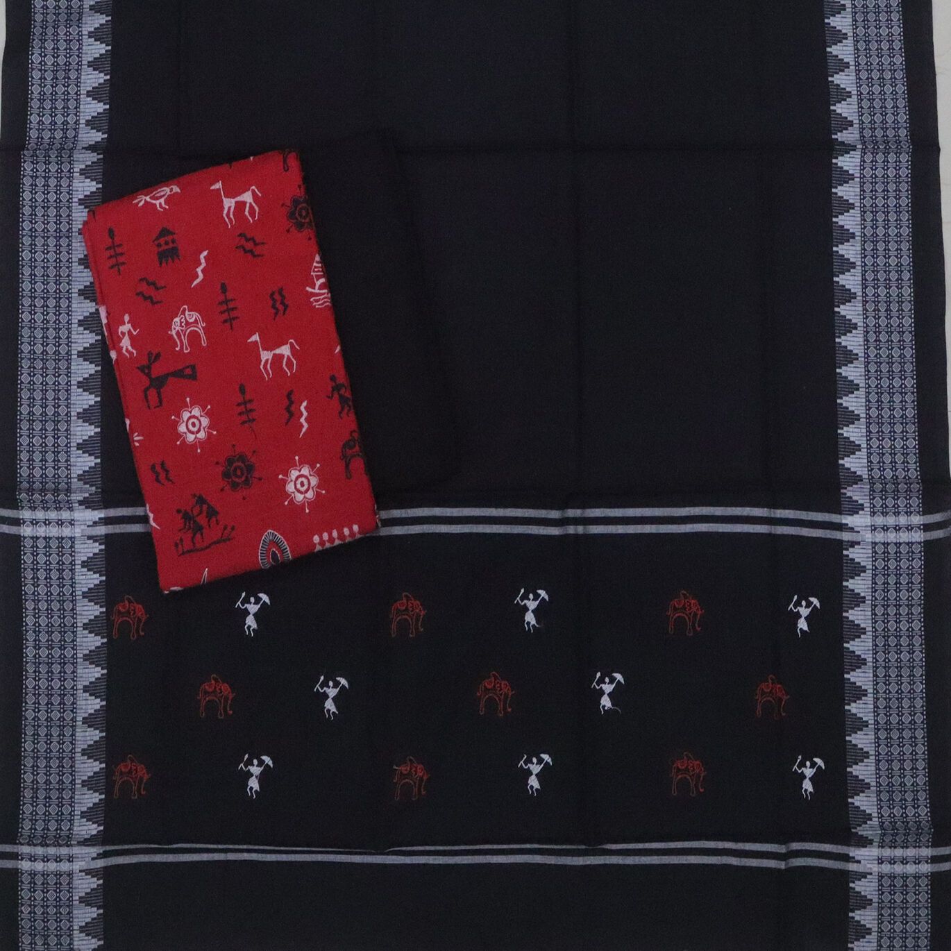 American Red Village Design Bomkai Dress Set
