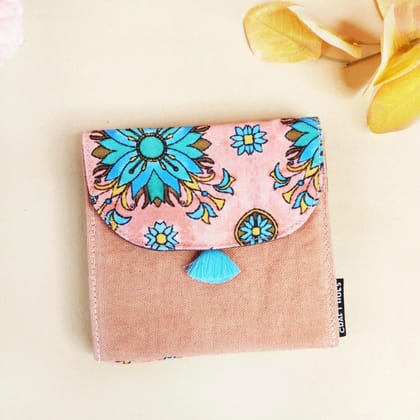 5 COMPARTMENT MINI WALLET-PEACH TILE