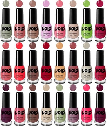 VOLO Professional Brush  Set of 24 Pcs  Nail Polish Infinite Shine Combo Multi Glossy 120 mL