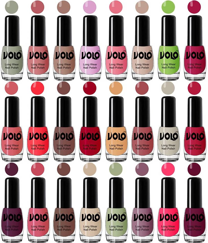 VOLO Professional Brush  Set of 24 Pcs  Nail Polish Infinite Shine Combo Multi Glossy 120 mL