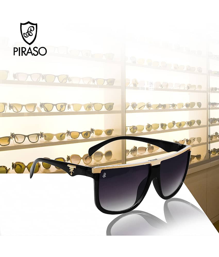 PIRASO Black Rectangular Sunglasses ( Pack of 1 )