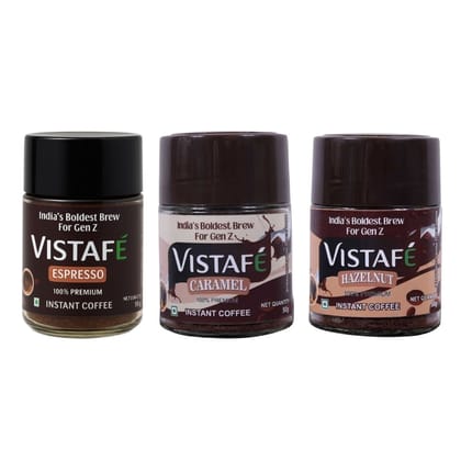 Vistafe Coffee Lovers Combo – Caramel, Hazelnut & Espresso