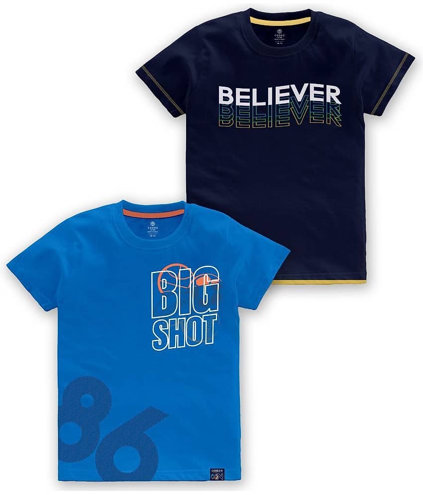 CODEZ Pack of 1 Boys Cotton Blend T-Shirt ( Multi Color )