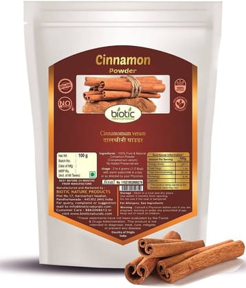 Biotic 100 gm Cinnamon Powder ( Pack of 1 )