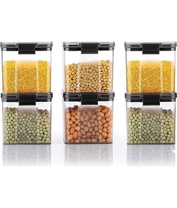 Analog kitchenware - Polyproplene Black Food Container ( Set of 6 - 550 )