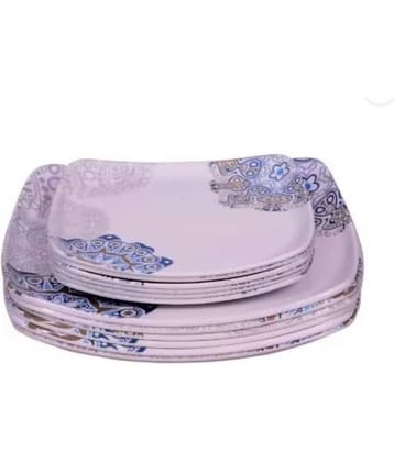 Carnival 12 Pcs Melamine Multi Color Full Plate & Half Plate