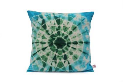 Tisser Tye & Dye Multi-color Square cushion cover Manjarpat Cotton Size-16x16