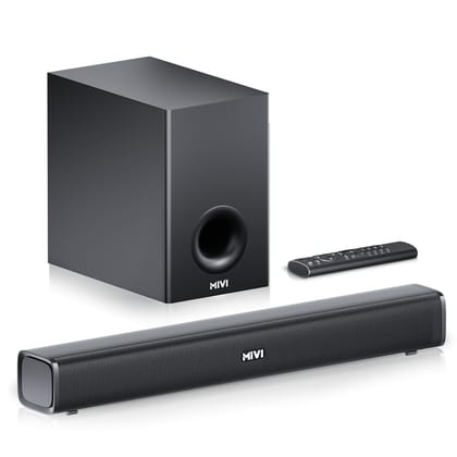 Mivi Fort Hip-Hop 1000 180 Watts Home Theatre Soundbar [New Launch], 2.1 Channel, 2 in-Build Speakers and 1 External Subwoofer, Multiple EQ & Input Modes, BT v5.3, Made in India Sound bar Mivi Fort Hip-Hop 1000 180 Watts Home Theatre Soundbar [New Launch