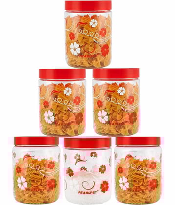 PearlPet - Red Polyproplene Food Container ( Pack of 6 )