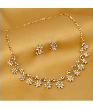 Sukkhi Alloy Golden Traditional Necklaces Set Collar